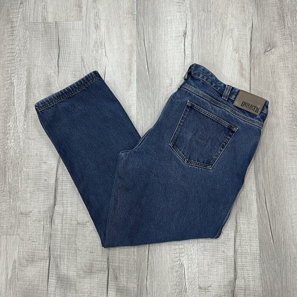 Duluth Trading Co Ballroom Relaxed Fit Jeans Mens 40x32 Blue Denim Stretch Work